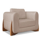 Kit Poltrona E Sofá Living 2 Lugares 1 60m Lottus Linho Pés C