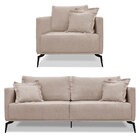 Kit Poltrona E Sofá Living 2 Lugares 1 60m Sirius Linho Areia