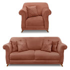 Kit Poltrona E Sofá Living 2 Lugares 1 60m Vênus Veludo Pés C