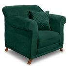 Kit Poltrona E Sofá Living 2 Lugares 1 60m Vênus Veludo Pés C