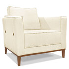 Kit Poltrona E Sofá Living 2 Lugares 1 70m Vega Linho Bege Pé