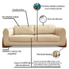 Kit Poltrona E Sofá Living 2 Lugares 1 80m Lottus Linho Pés C