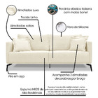 Kit Poltrona E Sofá Living 2 Lugares 1 80m Sirius Linho Bege