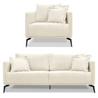 Kit Poltrona E Sofá Living 2 Lugares 1 80m Sirius Linho Natur