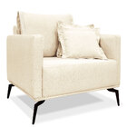 Kit Poltrona E Sofá Living 2 Lugares 1 80m Sirius Linho Pés M