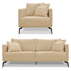 Kit Poltrona E Sofá Living 2 Lugares 1 80m Sirius Linho Pés M