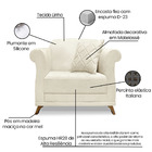 Kit Poltrona E Sofá Living 2 Lugares 1 80m Vênus Linho Natura