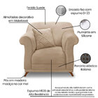 Kit Poltrona E Sofá Living 2 Lugares 1 80m Vênus Suede Bege P