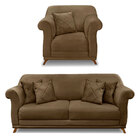 Kit Poltrona E Sofá Living 2 Lugares 1 80m Vênus Suede Pés Ca