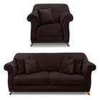 Kit Poltrona E Sofá Living 2 Lugares 1 80m Vênus Suede Pés Ca