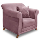 Kit Poltrona E Sofá Living 2 Lugares 1 80m Vênus Veludo Pés C