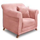 Kit Poltrona E Sofá Living 2 Lugares 1 80m Vênus Veludo Rosa