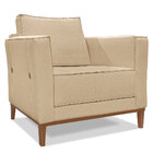 Kit Poltrona E Sofá Living 2 Lugares 1 90m Vega Linho Dourado