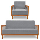 Kit Poltrona E Sofá Living 2 Lugares Marilia 1 60m Linho Graf