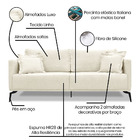 Kit Poltrona E Sofá Living 3 Lugares 2 00m Sirius Linho Natur