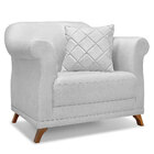 Kit Poltrona E Sofá Living 3 Lugares 2 00m Vênus Linho Pés Ca