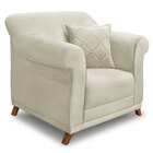 Kit Poltrona E Sofá Living 3 Lugares 2 00m Vênus Veludo Bege