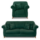 Kit Poltrona E Sofá Living 3 Lugares 2 00m Vênus Veludo Pés C