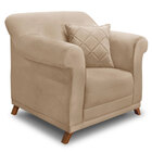 Kit Poltrona E Sofá Living 3 Lugares 2 20m Vênus Suede Pés Ca