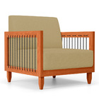 Kit Poltrona E Sofá Varanda Samoa Madeira Maciça Com Cordas N