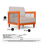 Kit Poltrona E Sofá Varanda Samoa Madeira Maciça Com Cordas N