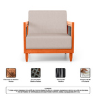 Kit Poltrona E Sofá Varanda Samoa Madeira Maciça Com Cordas N