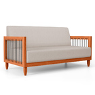 Kit Poltrona E Sofá Varanda Samoa Madeira Maciça Com Cordas N