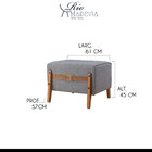 Kit Poltrona Estofada + Puff Ciça Madeira Maciça Verniz Pinhã