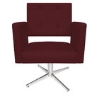 Kit Poltrona Gênesis E Puff Sofia Base Giratória De Metal Cor