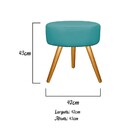 Kit Poltrona Gênesis E Puff Sofia Palito Mel Suede Azul Turqu