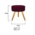 Kit Poltrona Gênesis E Puff Sofia Palito Mel Suede Bordô - Am