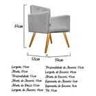 Kit Poltrona Gênesis E Puff Sofia Palito Mel Suede Cinza - Am