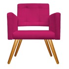 Kit Poltrona Gênesis E Puff Sofia Palito Mel Suede Pink - Ama