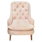 Kit Poltrona Lille E Puff Suede Bege - Dominic Decor