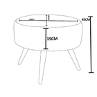 Kit Poltrona Lille E Puff Suede Cinza - Dominic Decor