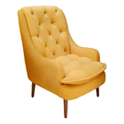 Kit Poltrona Lille E Puff Suede Mostarda - Dominic Decor