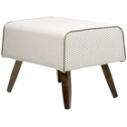 Kit Poltrona Milena Com Puff Viseo Linho Geométrico Capuccino