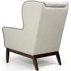 Kit Poltrona Milena Com Puff Viseo Linho Geométrico Capuccino