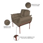 Kit Poltrona Moderna Base Cobre Suede Cappucino - Vallisa Dec
