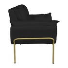 Kit Poltrona Moderna Base Dourada Suede Preto - Vallisa Decor