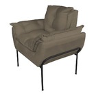 Kit Poltrona Moderna Base Preta Suede Cappucino - Vallisa Dec