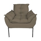 Kit Poltrona Moderna Base Preta Suede Cappucino - Vallisa Dec