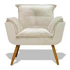 Kit Poltrona Opala Com Puff Opala - Bege Bege