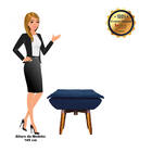 Kit Poltrona Opala Com Puff Opala Suede Base Giratória Pés Pa