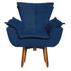 Kit Poltrona Opala Com Puff Opala Suede Base Giratória Pés Pa