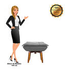 Kit Poltrona Opala Com Puff Opala Suede Base Giratória Pés Pa