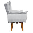 Kit Poltrona Opala Com Puff Opala Suede Base Giratória Pés Pa