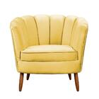 Kit Poltrona Pétala E Puff Decorativo Ariel Amarelo