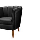 Kit Poltrona Pétala E Puff Decorativo Ariel Preto