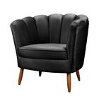 Kit Poltrona Pétala E Puff Decorativo Ariel Preto